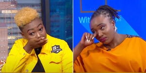 Switch TV Presenter Nana Owiti and Mwikali Mary sobbing during an interview