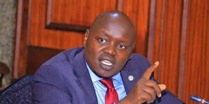 Nandi County Senator, Samson Cherargei before the Senate on Wednesday May 4, 2023