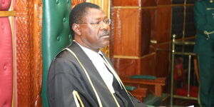 National Assembly Speaker Moses Wetangula addresses Parliament on June 20, 2023.