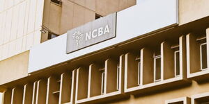 Signage of NCBA banks on a building in Nairobi County.