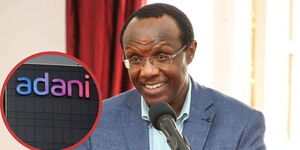 Chairperson of the Presidential Council of Economic Advisors David Ndii and an insert of Adani Limited