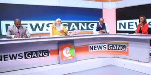 From Left: Former Citizen TV journalist Francis Gachuri, Jamila Mohamed, Linus Kaikai and Yvonne Okwara during a past News Gang show.