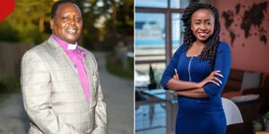 Collage Image of Bishop Paul Ngarama alongside Jacque Maribe