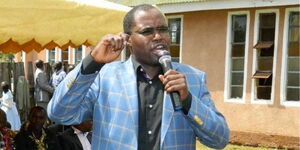 Emurua Dikir MP Johana Ng'eno speaking at a rally on September 21, 2021.