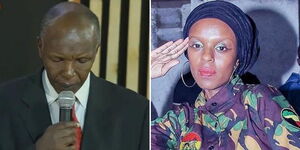 A photo collage of Daniel Koikai and media personality Njambi Koikai