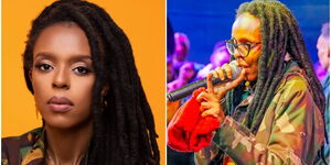 A side-to-side image of reggae MC Jahmby Koikai.