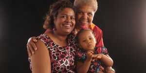 Supreme Court Judge Justice Njoki Ndung'u and her mother, the late Mama Victoria Mercy Nyaithiru, pose for a photo.