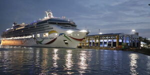 Norwegian Dawn Cruise Liner docking at the Port of Mombasa on January 14, 2023.