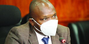 Shop N Buy director James Cheluley when he appeared before the Public Investments Committee probing the Kemsa scandal at Parliament Buildings in Nairobi, on Wednesday, February 24 2020