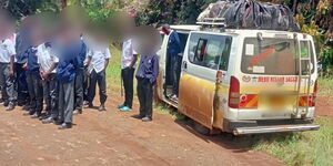 A 14-seater matatu which was discovered to have been used to ferry 31 students in Meru County on March 30, 2023.
