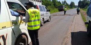 NTSA mounts a multiagency roadblock along a major highway in Kenya