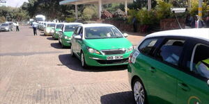 NTSA vehicles line up at the Authority's headquarters after it was relocated 