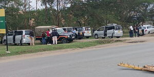 National Transport and Safety Authority with police officers during an operation on Saturday April 8, 2023