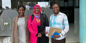 Nurse Debora Monari and her team at the Health Ministry offices.