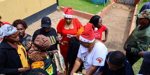 Residents getting Christmas Gifts