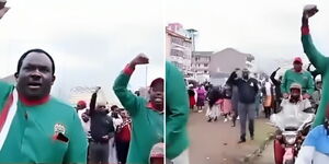 A section of Nyandarua teachers protesting over the death of a colleague on November 15, 2023