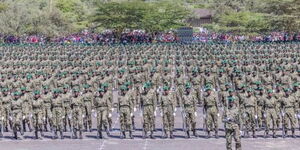 NYS trainees during a pass out parade.