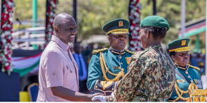 President William Ruto at the National Youth Service pass-out in Gilgil, Nakuru on December 8, 2023.
