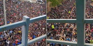 NYS graduates turn up in large numbers at Embakasi Garrison to fill 350 KDF vacancies.