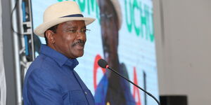 United Opposition leader, Kalonzo Musyoka, delivering his address at the launch of the People’s Audit report in Nairobi on Monday, December 8, 2025