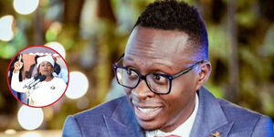 A photo collage of Machakos Governor Wavinya Ndeti and media personality Oga Obinna, November 12, 2025.