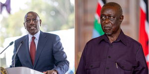 A collage of President William Ruto and ODM Party Leader Oburu Oginga.