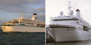 World's largest floating University, World Odyssey, making its way to the Port of Mombasa on February 9, 2024.   