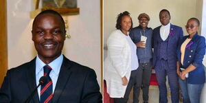 Research and policy analyst Gabriel Oguda together with his lawyers after his release on June 26, 2024.