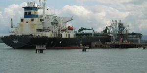 Oil tanker Mt Frixos discharges crude oil at Kipevu terminal at the port of Mombasa in 2006