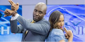 NTV news anchors Denis Okari and Olive Burrows