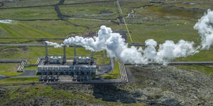 Olkaria renewal energy plant in Naivasha producing smoke 