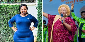 A photo collage of Millicent Omanga (left) and Bishop Margaret Wanjiru