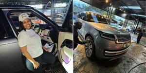 Former nominated Senator Millicent Omanga and her latest Range Rover car on May 15, 2024.