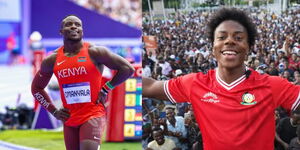 A collage of Ferdinand Omanyala and IShowSpeed