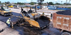 Ongoing construction of the Kenya- Tanzania link road