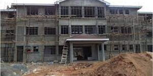 Ongoing construction of a storey building in a secondary school