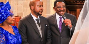 Siaya Senator James Orengo speaking during the disbursement of Gem CDF bursaries in Wagai on Monday, February 19.