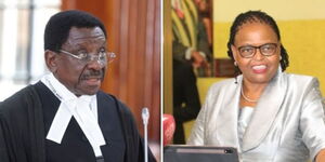 Siaya governor James Orengo (left) and Chief Justice Martha Koome