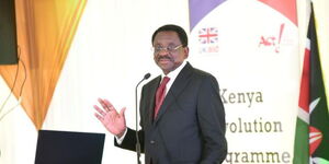 Siaya Governor James Orengo speaking on Friday May 12, 2023