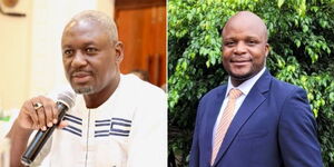 A photo collage of Rarienda lawmaker Otiende Amollo speaking at a forum on April 14, 2023 (left) and Lang'ata counterpart Phelix Odiwuor alias Jalang'o at his home on June 6, 2023.