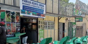 The entrance of Pamoja Kenya Simba Machinery and Fabricators, owned by Cornelius Kipng'etich.