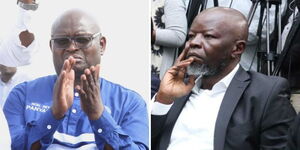 DAP-Kenya's Seth Panyako (left) and Kasipul parliamentary candidate Philip Aroko.