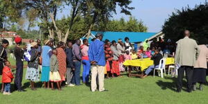 Parents and guardians at a school in Kenya 