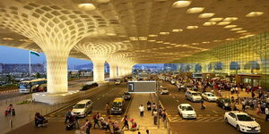 Passengers inside the Mumbai International Airport in India