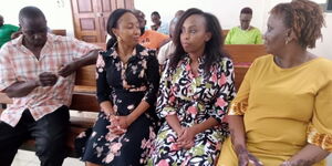 Pauline Njoroge (second right) at Malindi Law Courts on Monday, July 24, 2023.