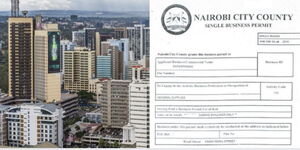 Nairobi City (left) and a sample of a business permit