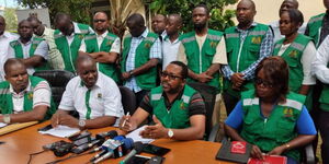 Pharmacy and Poisons Board officials holding a presser 