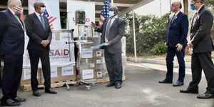 USAID officials during the donation of 200 state-of-the-art ventilators to Kenya 