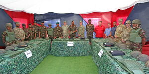 The U.S. military Africa Command AFRICOM showcases military equipment before handing it over to the Kenya Defence Forces on January 30, 2024.