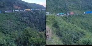 A Photo Collage of Traffic On the Mai Mahiu Road Escarpments on December 21